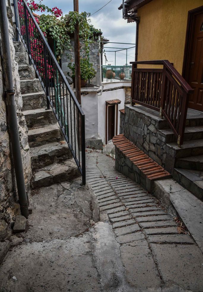 Fig. 7. One of the narrow walkways between tightly packed houses in the village of Kalo Chorio.