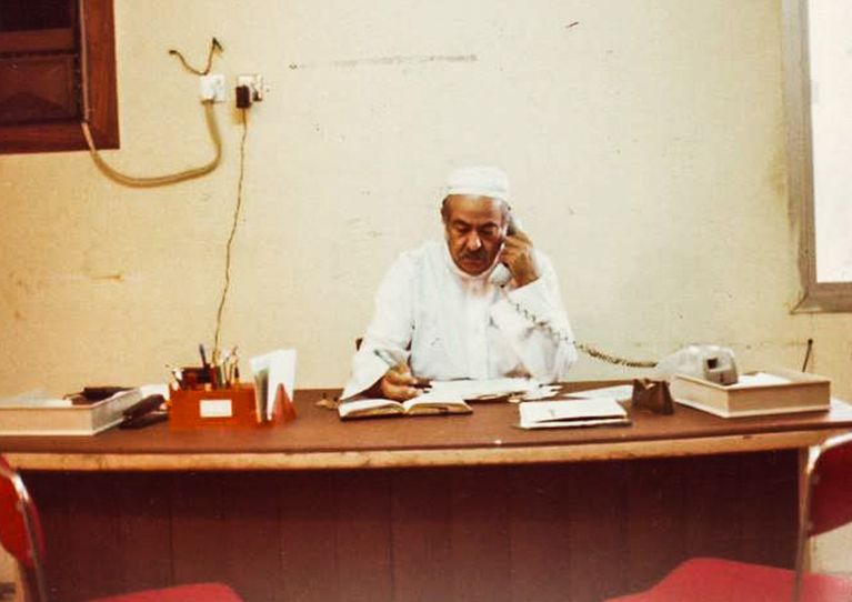 Fig. 32. Dafnis is pictured at his desk in Saudi Arabia.
