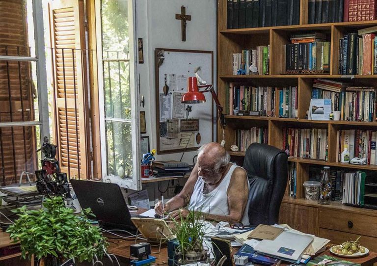 Fig. 39. Dafnis is sitting in his home office in 2017.