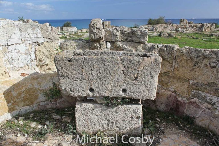 Fig. 14. Tis stone relic box in Campanopetra. It apparently held the remains of a saint.