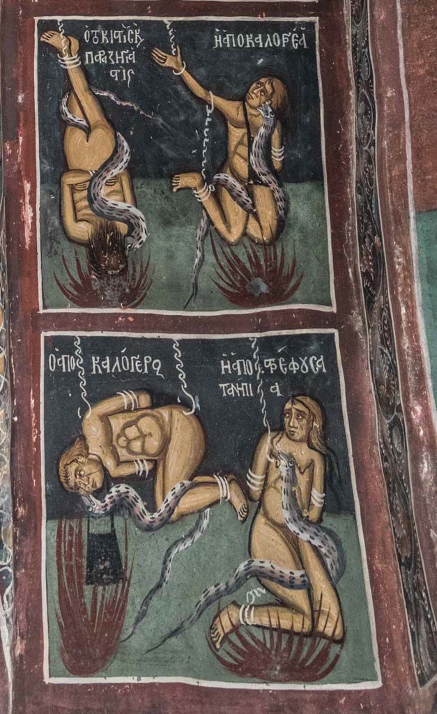 Fig. 33. The image shows the depiction if judgment and hell in Panagia Asinou.