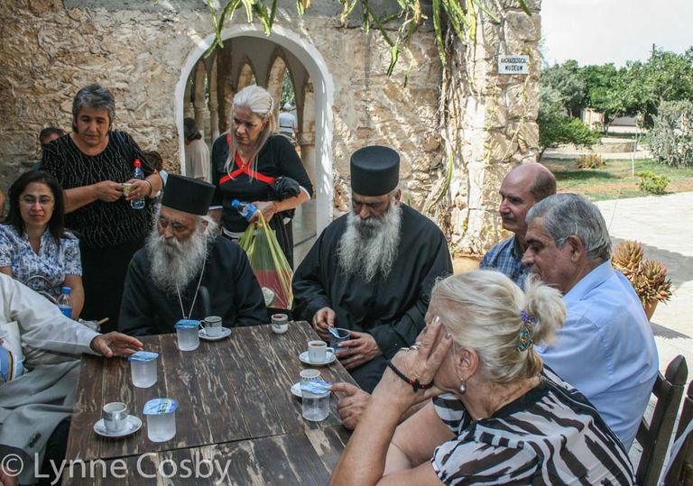 Fig.11. Archimandrite Gabriel ( left) Abbot of the Monastery of Apostle Barnabas,